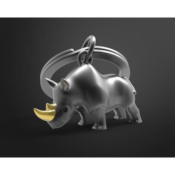 Metalmorphose Black Rhino Keychain in Gift Box - Picture 2 of 3